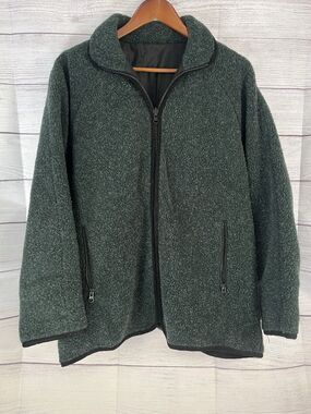 Outbrook Womens Small Fleece Jacket Green Full Zip Soft Warm Casual